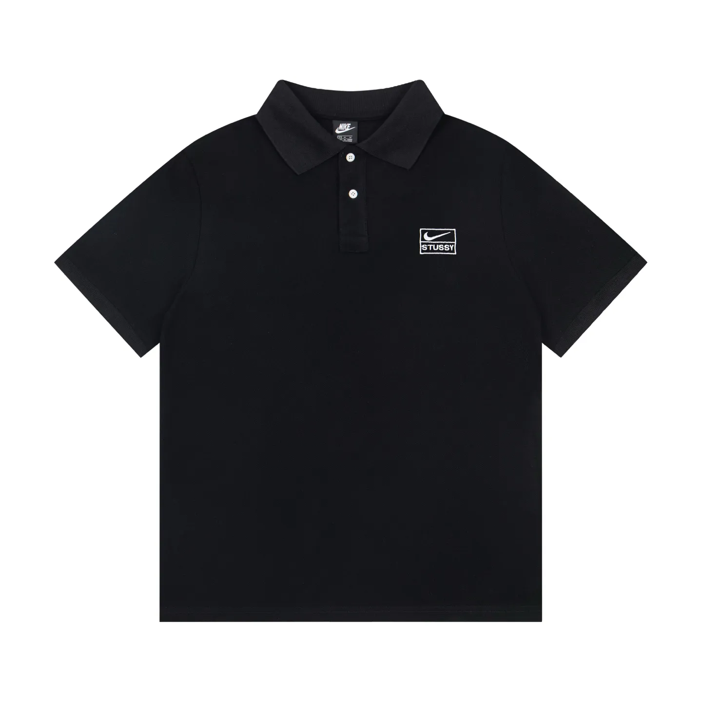 XY 6908# P63（ Quality ） Stussy Nike x Stussy Logo polo t Same Style ：Black White Gray Royal Blue Size：S M L XL ： ：